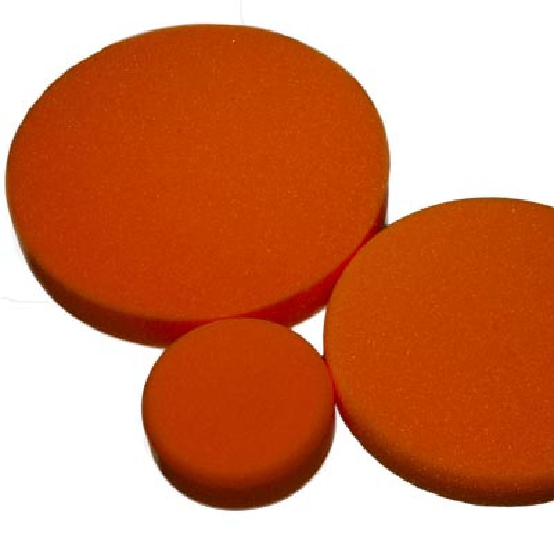 Polierschwamm  150 mm orange glatt feinporig   Klett