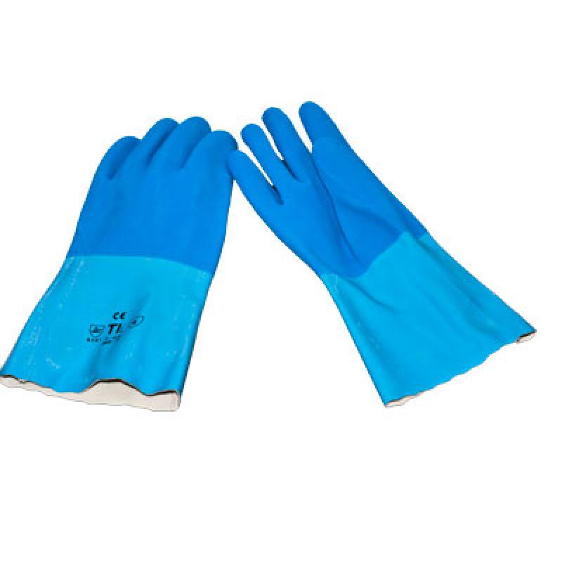 Latex Handschuhe, blau  chemisch-bestndig 1 Paar